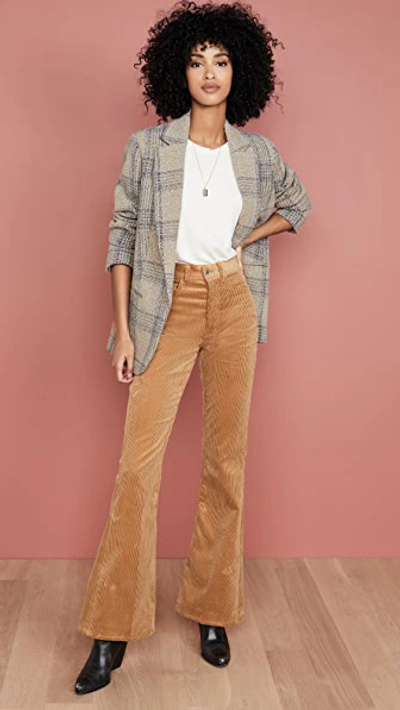 Shop Re/done 70s Ultra High Rise Bell Bottoms In Camel