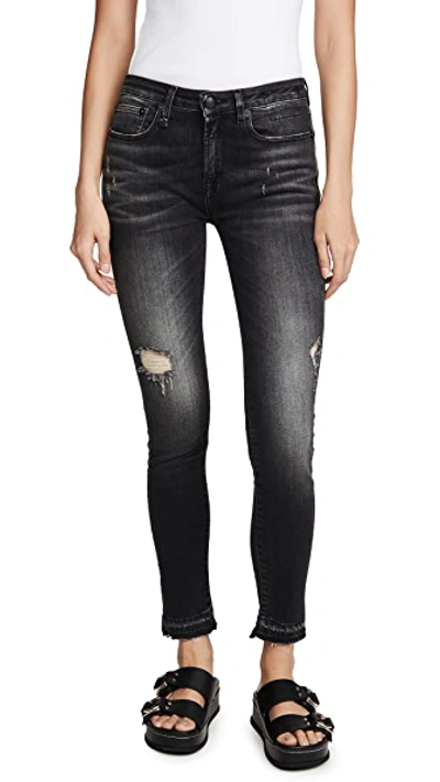 Shop R13 Alison Cropped Jeans In Strummer Black