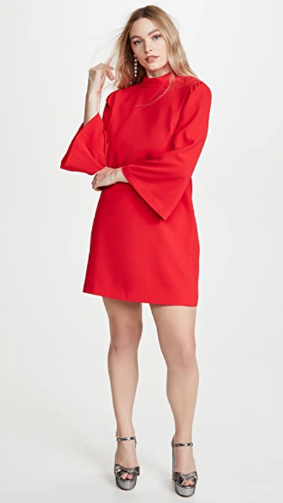 Shop Alice And Olivia Bailey Bell Sleeve Dress In Paprika