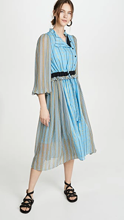 Shop Stine Goya Felisa Dress In Plaid Blue