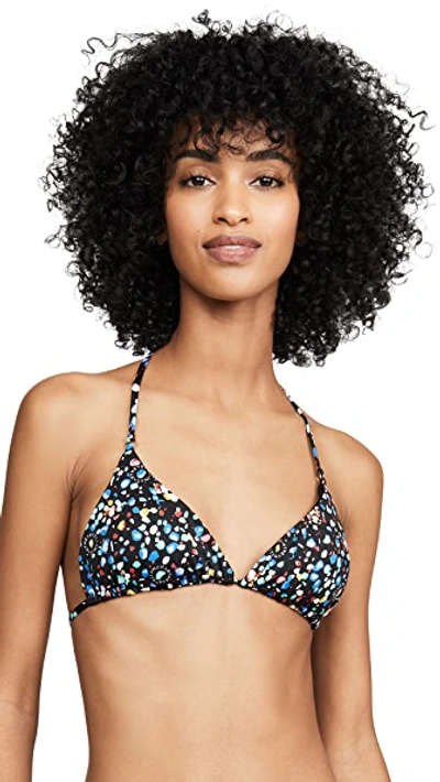 Shop Stella Mccartney Pebble Triangle Bikini Top In Black