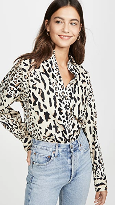 Leopard Print Boyfriend Shirt