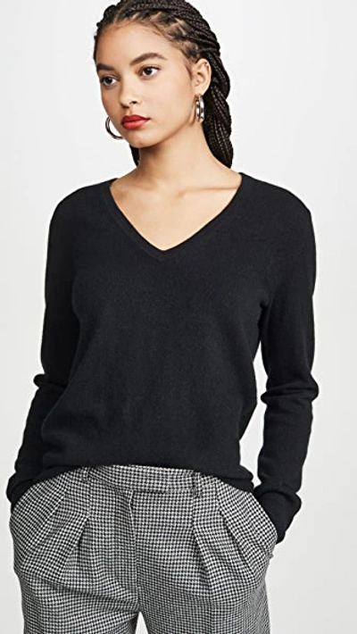 Shop Naadam Cashmere V Neck Sweater In Black