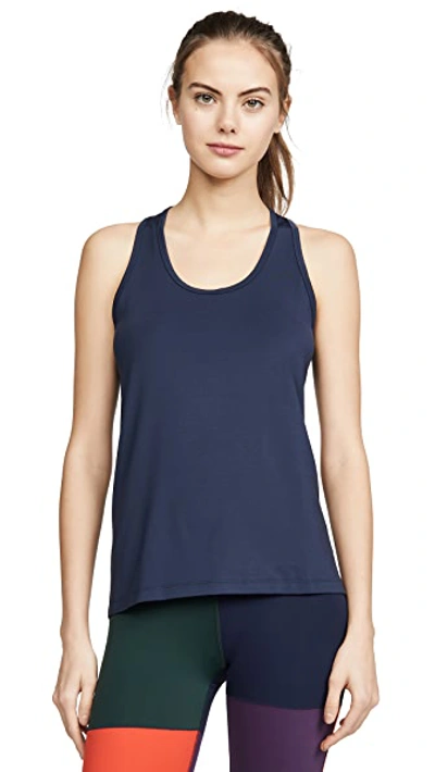 Shop Tory Sport Performance Mesh Back Tank In Tory Navy/red