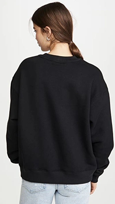 Shop Alexander Wang Heavy Terry Graphic Sweatshirt In Black