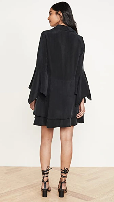 Shop Alice And Olivia Priscilla Button Down Shirt Dress In Black