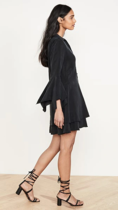 Shop Alice And Olivia Priscilla Button Down Shirt Dress In Black