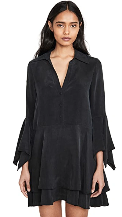 Shop Alice And Olivia Priscilla Button Down Shirt Dress In Black