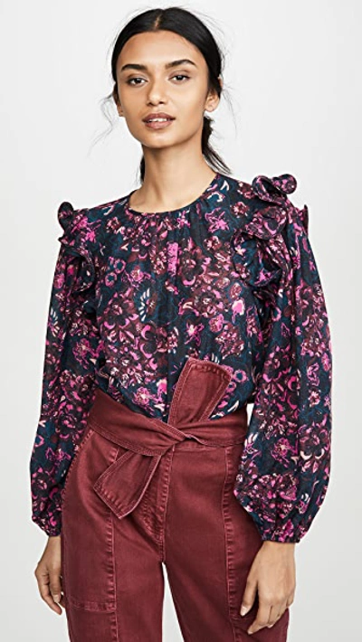 Shop Ulla Johnson Medine Blouse In Midnight