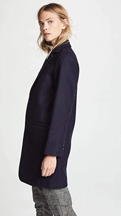 Shop A.p.c. Carver Coat In Marine Chine