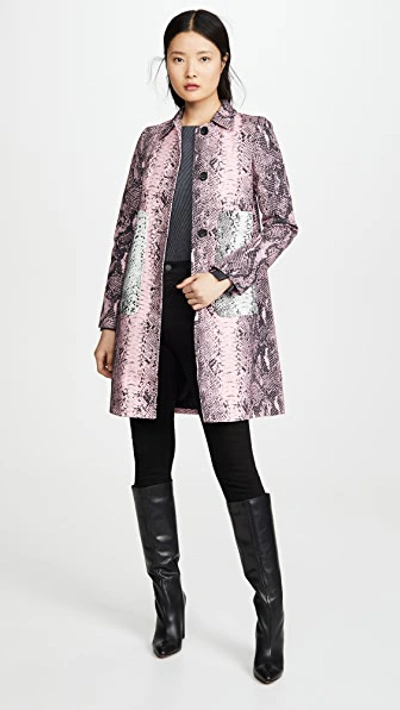 Shop N°21 Snake Print Trench In Pink/blue