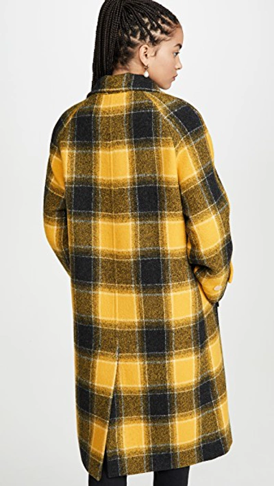Shop Alexa Chung Raglan Sleeve Coat In Coal/amber