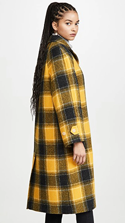 Shop Alexa Chung Raglan Sleeve Coat In Coal/amber
