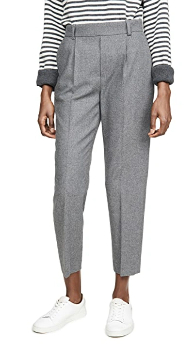 Shop Vince Easy Tapered Pull On Pants In Medium Heather Grey