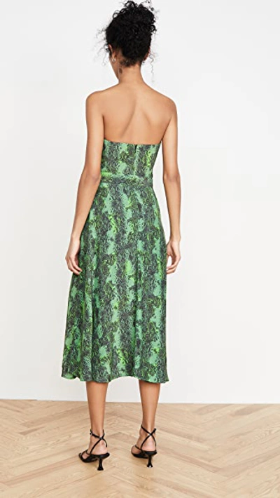 Shop Rotate Birger Christensen Peggy Dress In Stone Green Combo