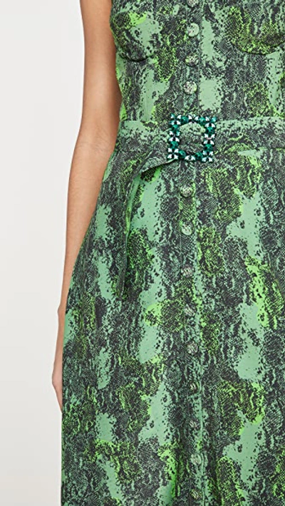 Shop Rotate Birger Christensen Peggy Dress In Stone Green Combo