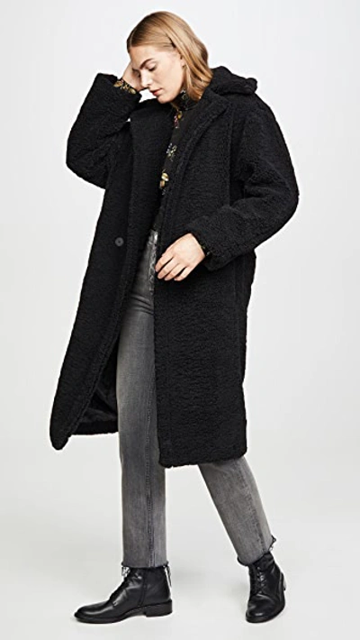 Shop Apparis Daryna Faux Fur Coat In Noir Shearling