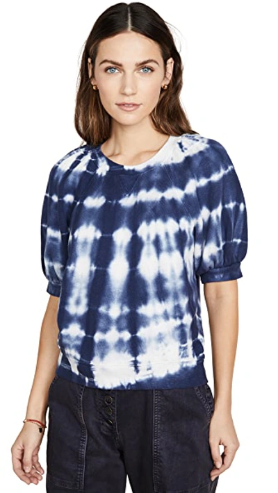 Shop Ulla Johnson Rocha Pullover In Indigo Tie Dye