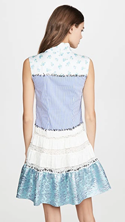 Shop Moschino Mixed Mini Dress In Fantasy Print