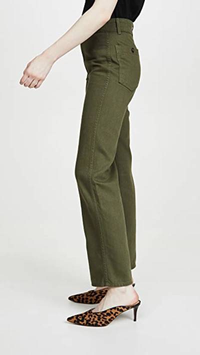 Shop Reformation Marine Jeans In Army