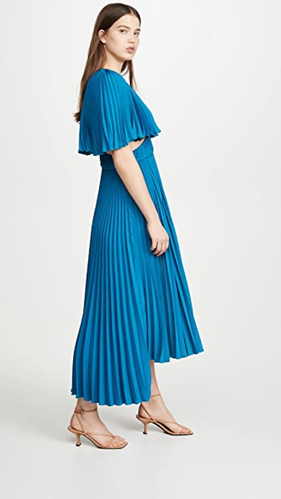 Shop Amur Dara Dress In Ocean Blue