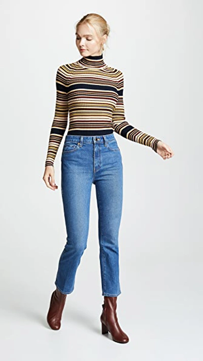 Shop Khaite Benny Crop Flare Jeans In Napa