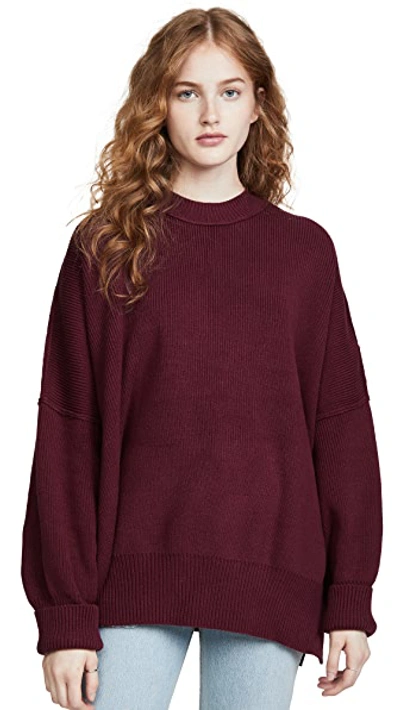 Shop Free People Easy Street Tunic Sweater In Pomegranate