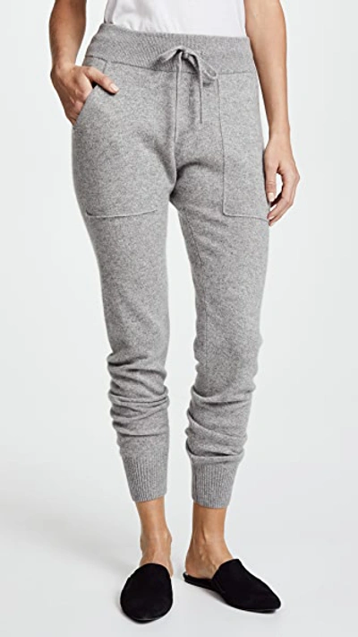 Shop White + Warren Essential Cashmere Pants In Grey Heather