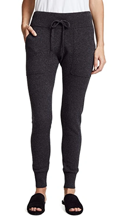 Shop White + Warren Essential Cashmere Pants In Charcoal Heather