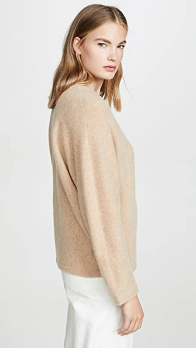 Shop Vince V Neck Cashmere Dolman Sweater In Heather Desert Clay