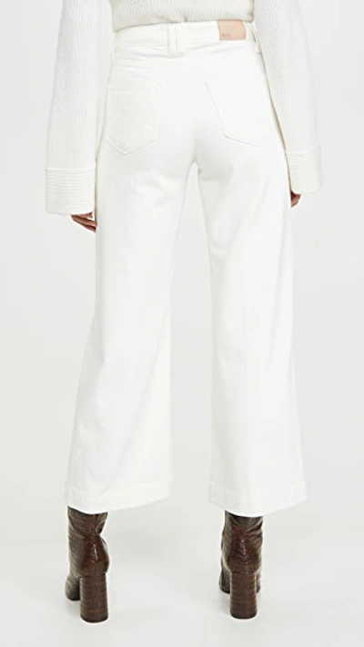 Shop Paige Anessa Culotte Jeans In Light Ecru