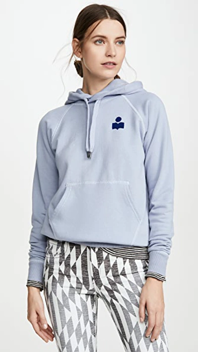 Isabel Marant Étoile Malibu Hoodie In Light Blue | ModeSens