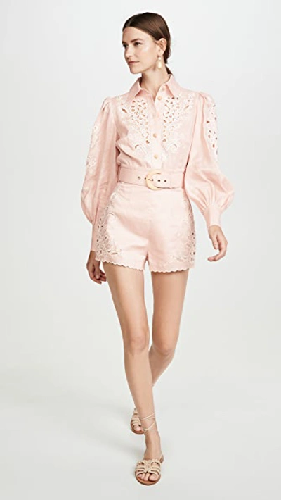 Shop Zimmermann Freja Embroidered Top In Blossom