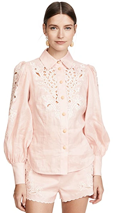 Shop Zimmermann Freja Embroidered Top In Blossom