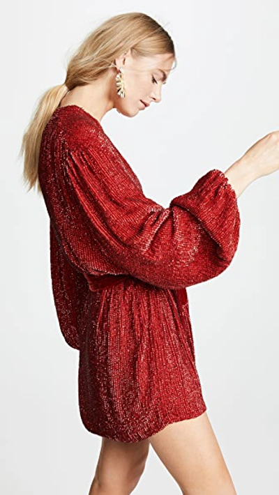 Shop Retroféte Gabrielle Sequined Dress In Red