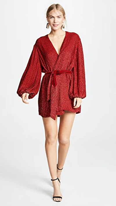 Shop Retroféte Gabrielle Sequined Dress In Red
