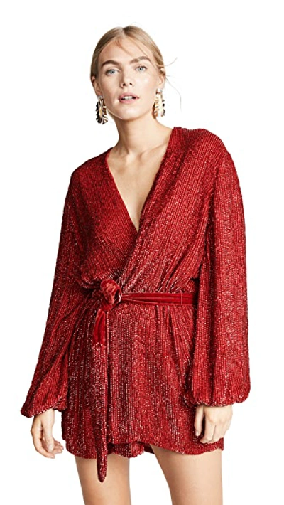 Shop Retroféte Gabrielle Sequined Dress In Red