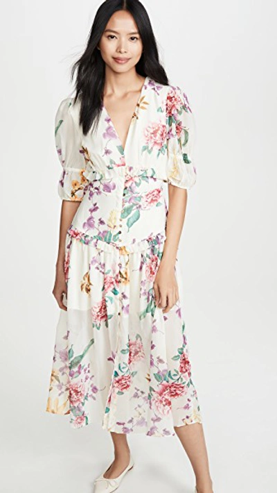 Shop Keepsake About Us Midi Dress In Creme Botanic Floral