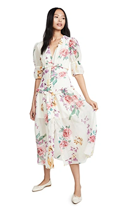 Shop Keepsake About Us Midi Dress In Creme Botanic Floral