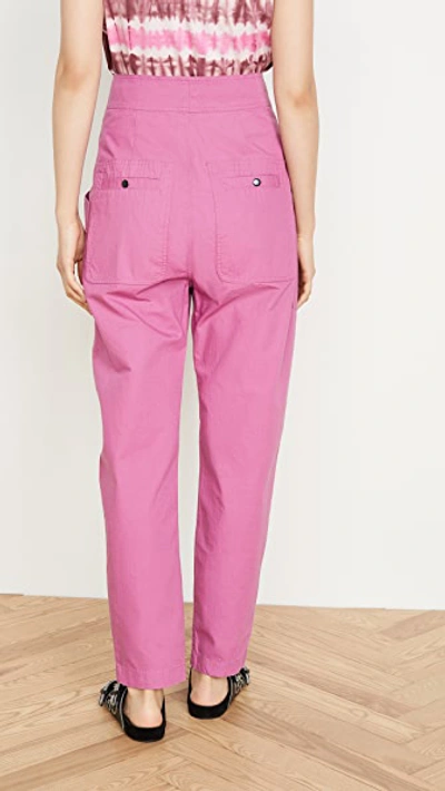 Shop Isabel Marant Étoile Zilyae Trousers In Raspberry