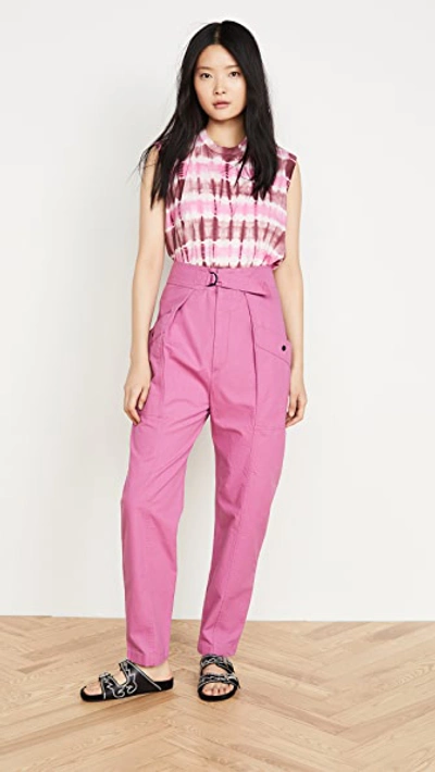 Shop Isabel Marant Étoile Zilyae Trousers In Raspberry