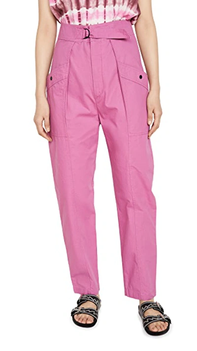 Shop Isabel Marant Étoile Zilyae Trousers In Raspberry