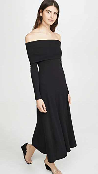 Shop Rosetta Getty Banded Off The Shoulder Dress In Black