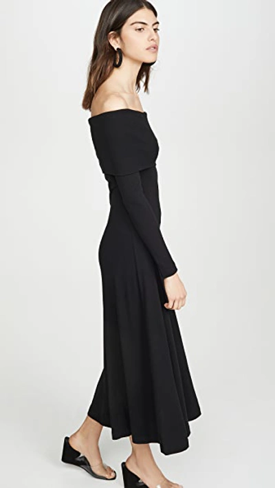 Shop Rosetta Getty Banded Off The Shoulder Dress In Black