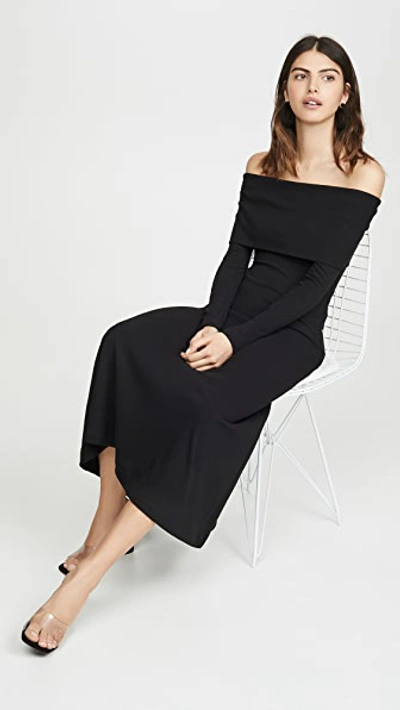 Shop Rosetta Getty Banded Off The Shoulder Dress In Black