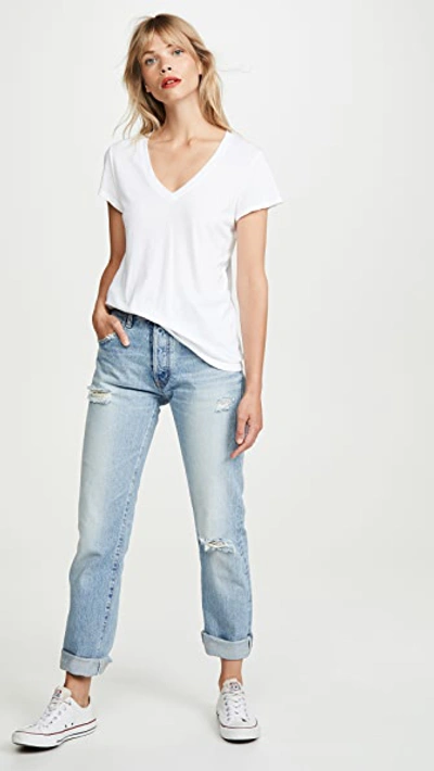 Splendid Sloane Scoop-neck T-shirt In White