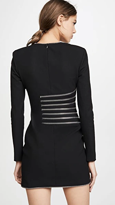 Shop Alexander Wang Long Sleeve Sunburst Zip Dress In Black