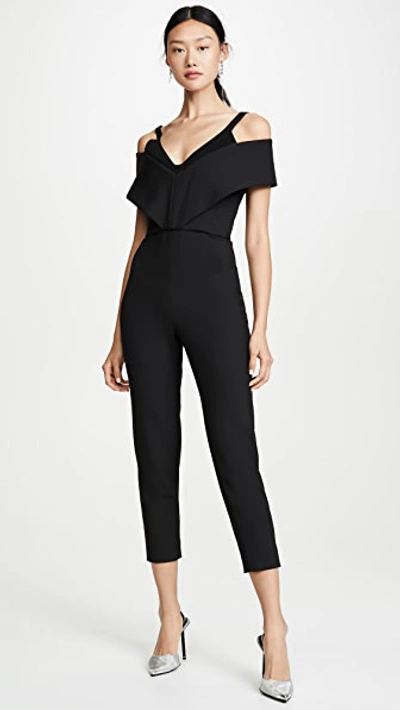 Shop Cushnie Off Shoulder Cropped Jumpsuit In Black