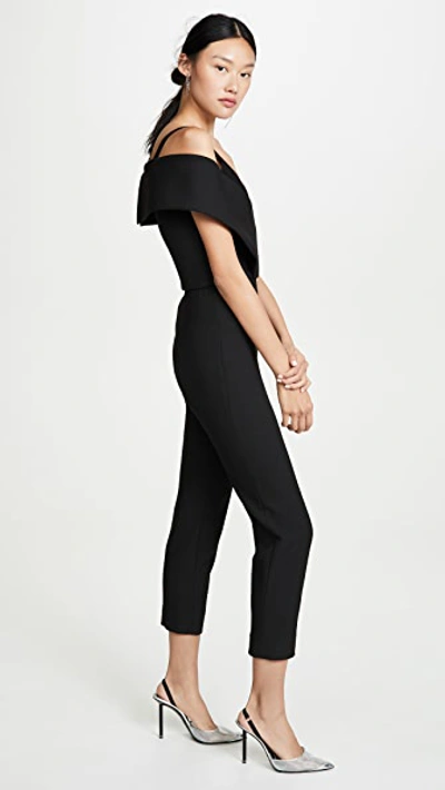 Shop Cushnie Off Shoulder Cropped Jumpsuit In Black