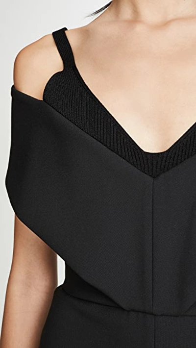 Shop Cushnie Off Shoulder Cropped Jumpsuit In Black